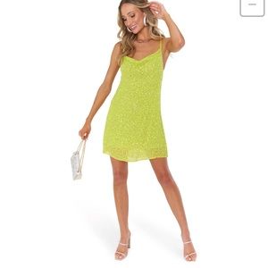 COPY - SHOW ME YOUR MUMU: SUZANNA SLIP DRESS - LIME